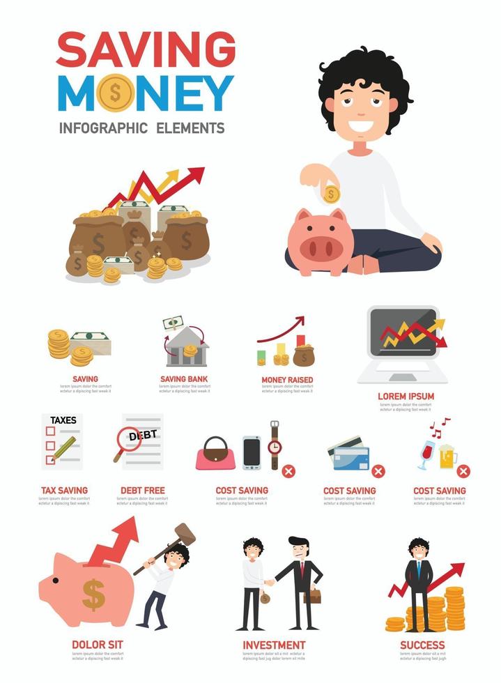 geld besparen infographics vector