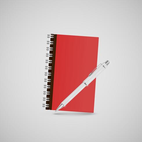 Het realistische notitieboekje van het bureaupictogram, voor Web, vector