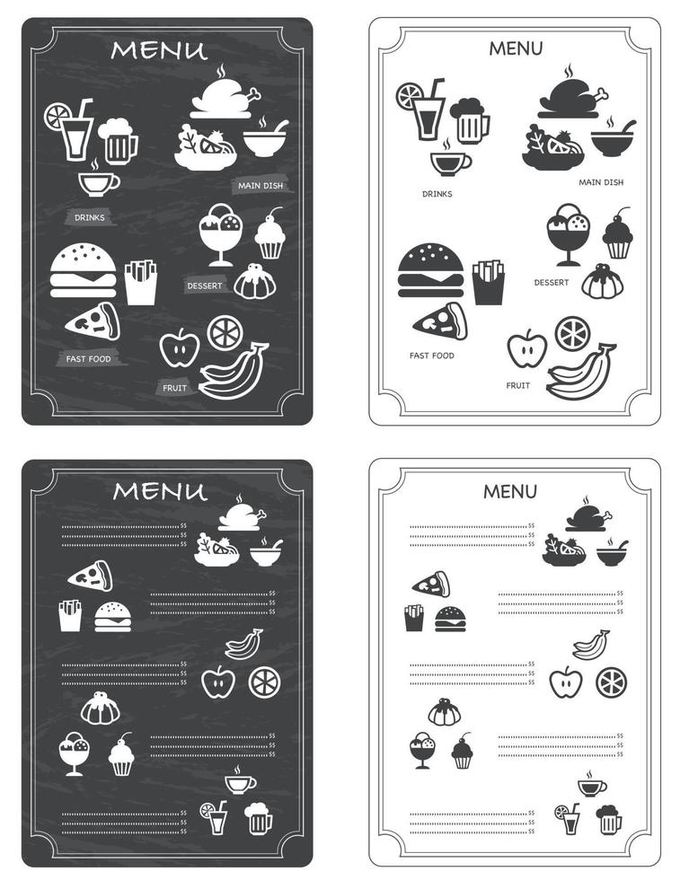 restaurant menu vector