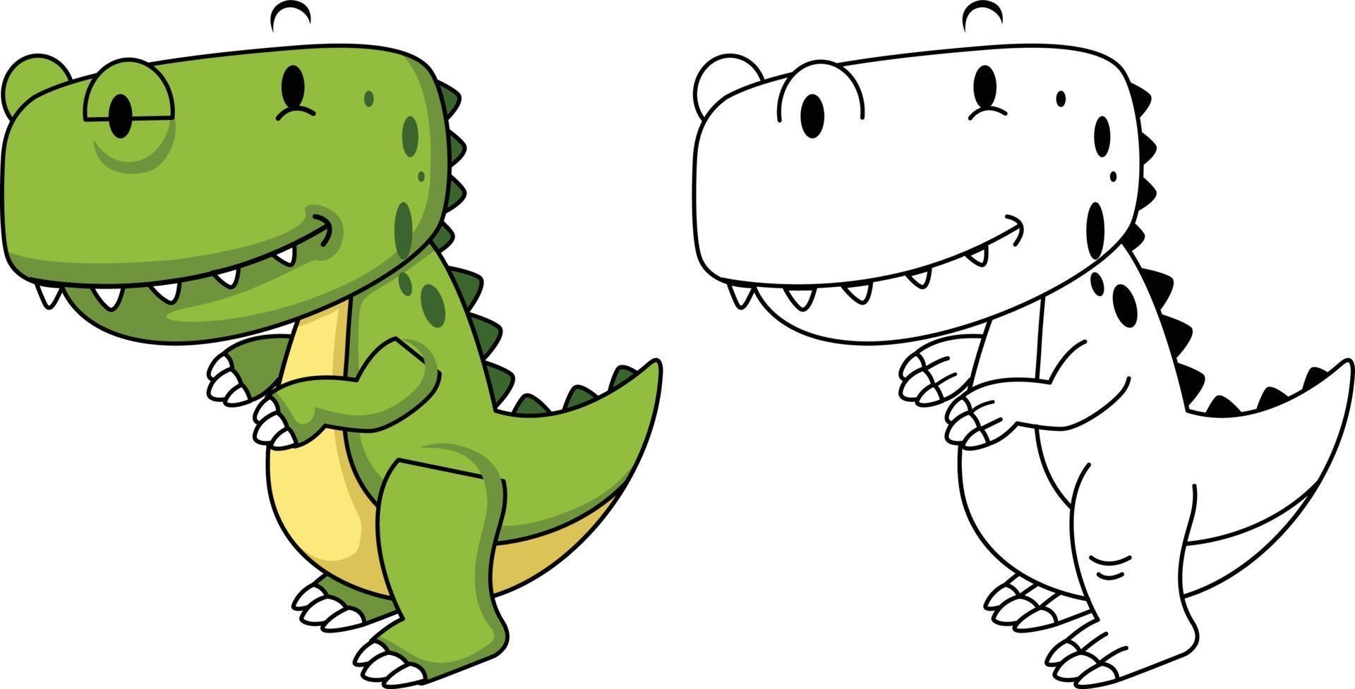 illustratie van educatieve kleurboek-dinosaurus vector