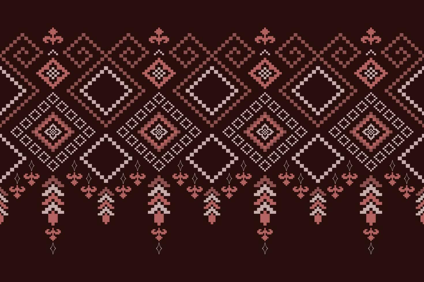 natuur jaargangen kruis steek traditioneel etnisch patroon paisley bloem ikat achtergrond abstract aztec Afrikaanse Indonesisch Indisch naadloos patroon voor kleding stof afdrukken kleding jurk tapijt gordijnen en sarong vector