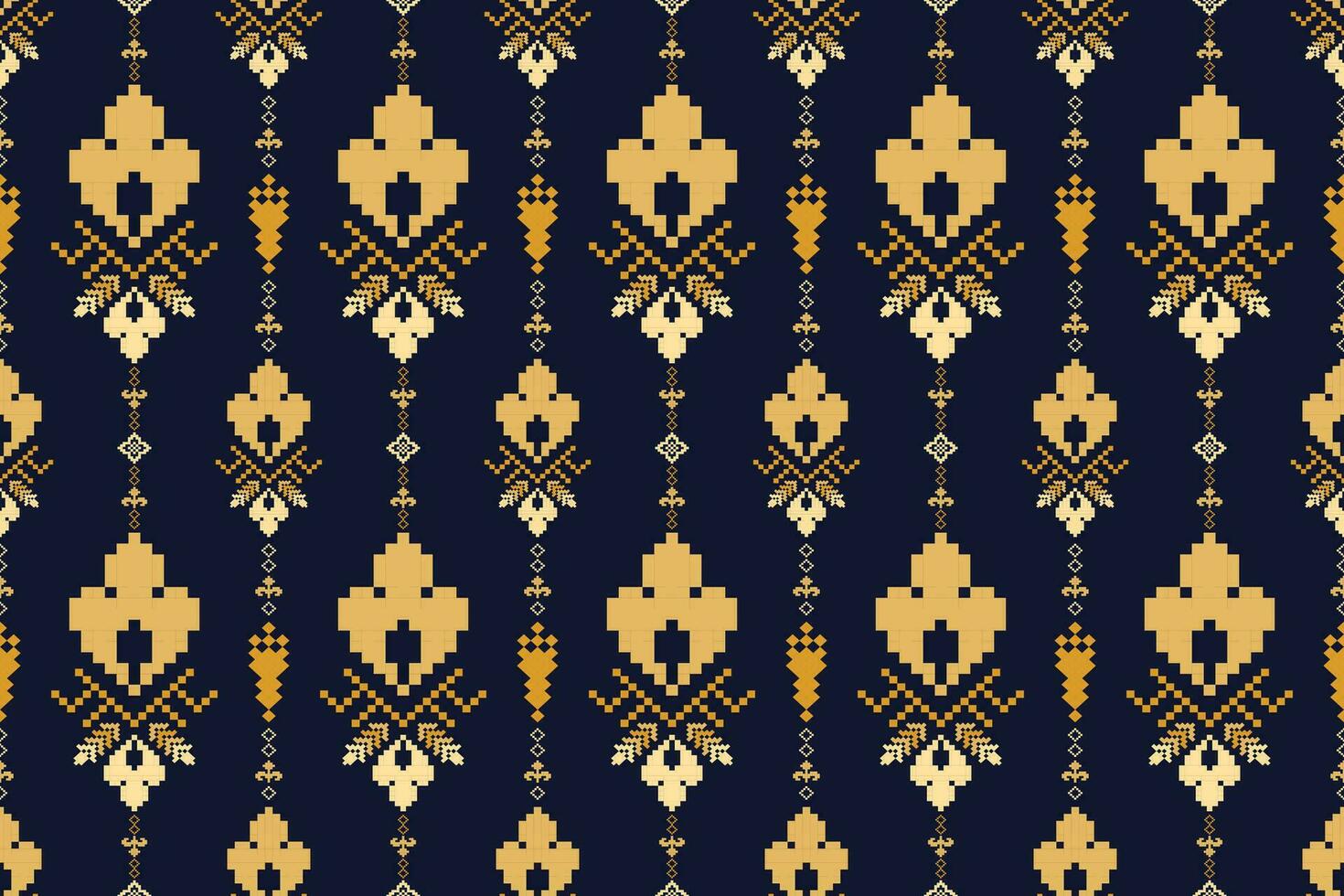 indigo marine blauw meetkundig traditioneel etnisch patroon ikat naadloos patroon grens abstract ontwerp voor kleding stof afdrukken kleding jurk tapijt gordijnen en sarong aztec Afrikaanse Indisch Indonesisch vector