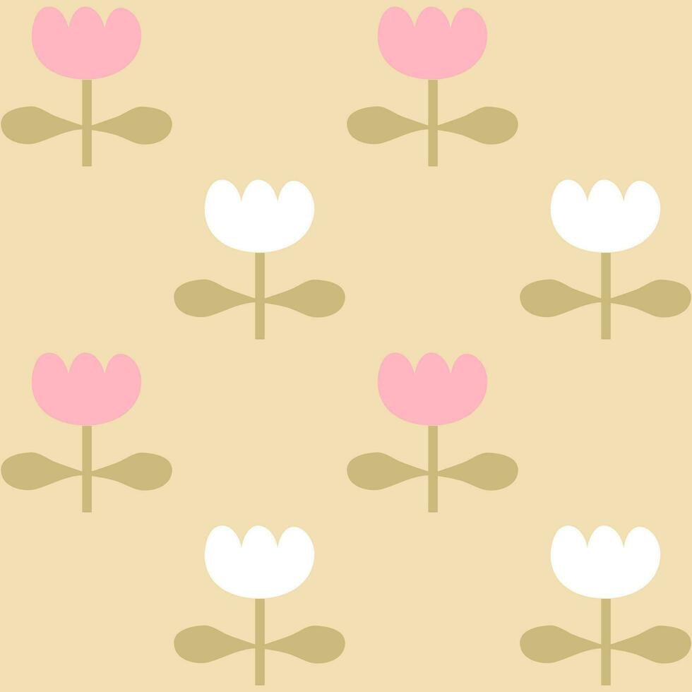 Scandinavisch stijl naadloos patroon met bloeiend tulpen bloemen. bloemen afdrukken voor tee, papier, kleding stof, textiel. vector
