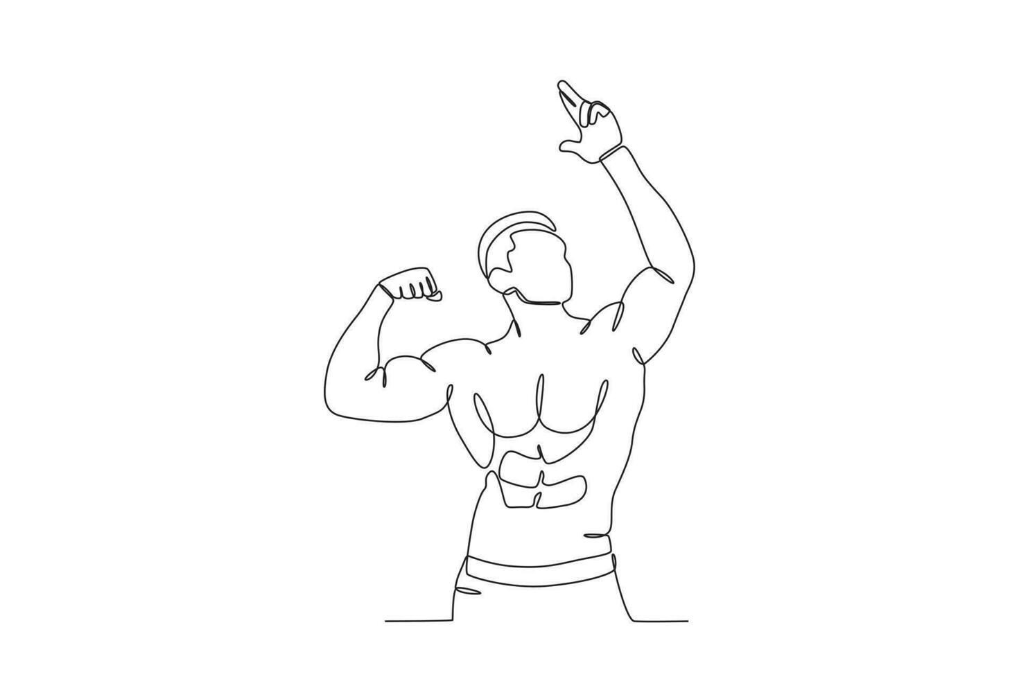 een Mens poses trots tonen zijn spieren vector