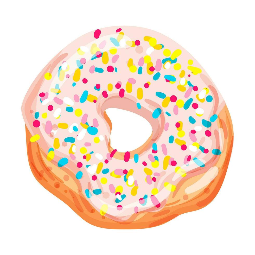 vector illustratie van helder en smakelijk donut