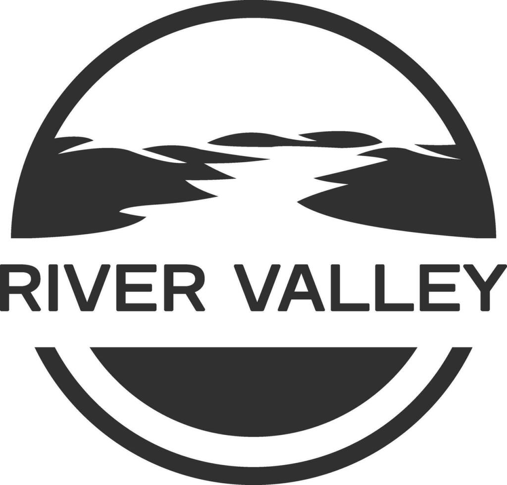 rivier- monteren vallei logo ontwerp vector