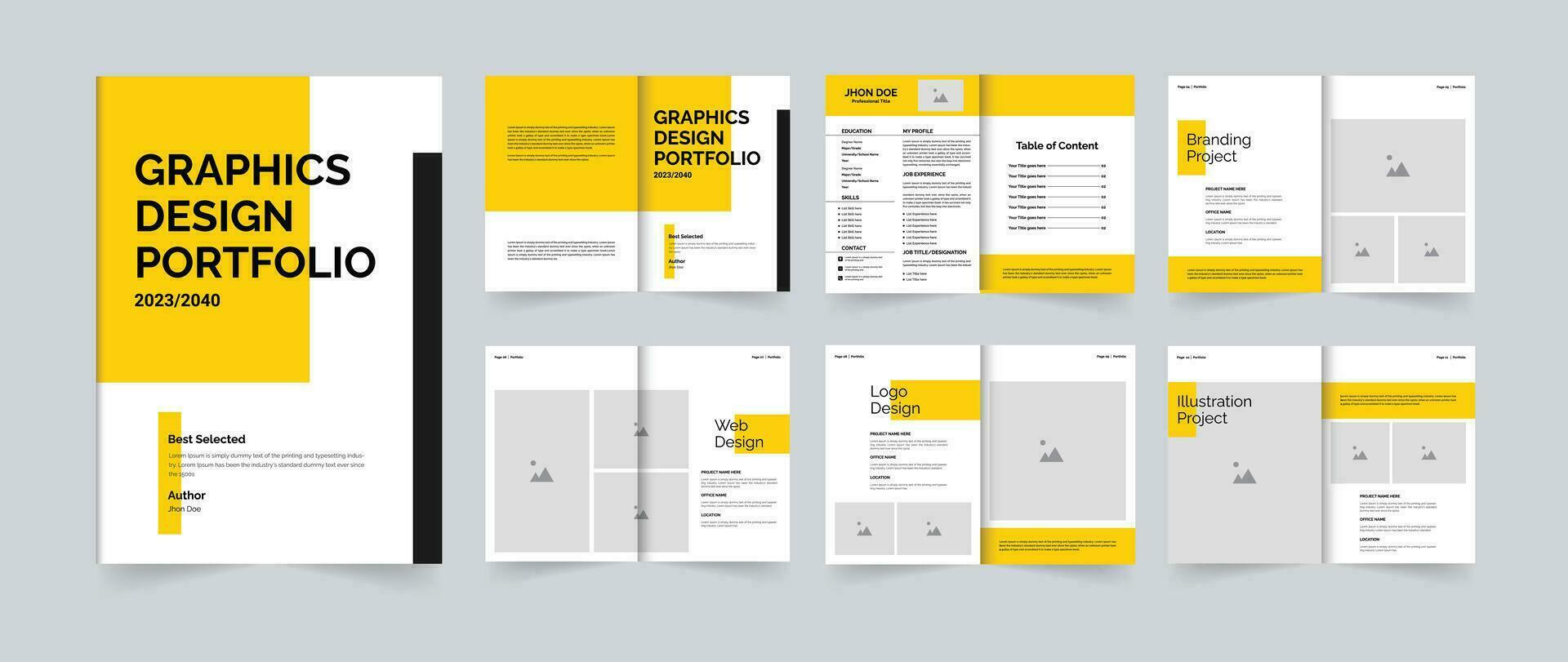 modern grafiek ontwerp portefeuille sjabloon of portefeuille lay-out ontwerp of portefeuille brochure ontwerp vector