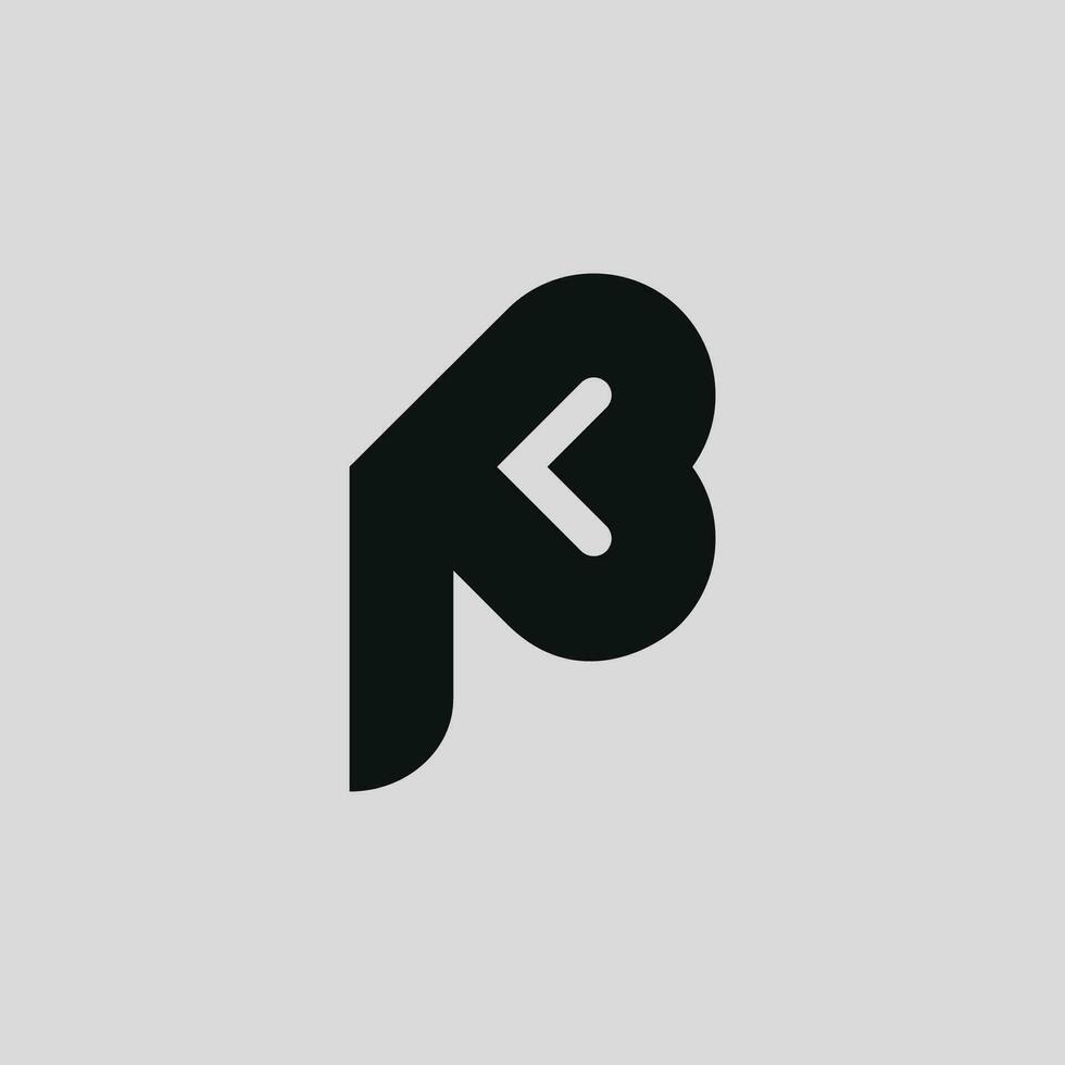 brief p logo met hart vector