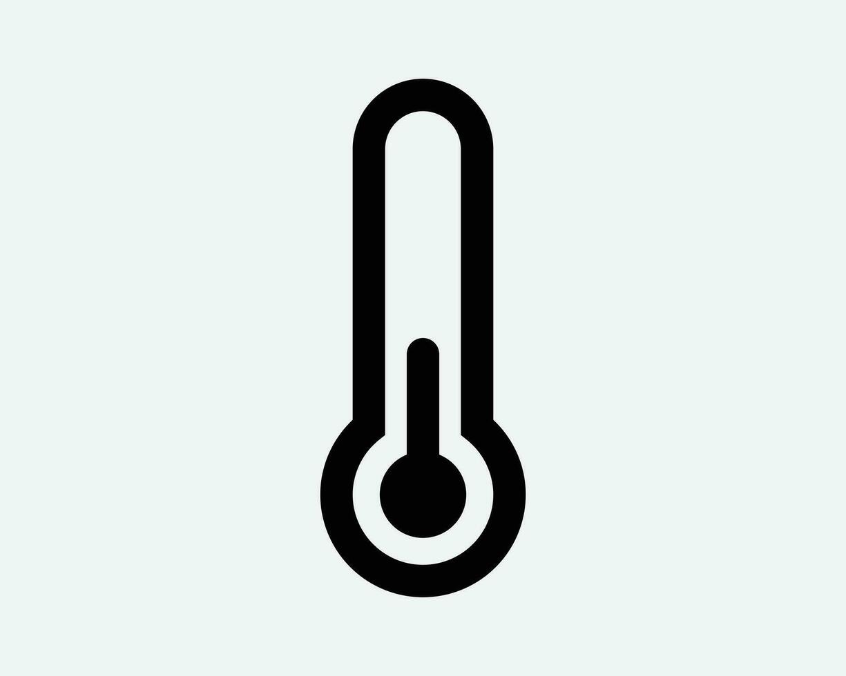 thermometer icoon meten temperatuur meting test heet verkoudheid schaal meten gereedschap medisch zwart wit vorm lijn schets teken symbool eps vector