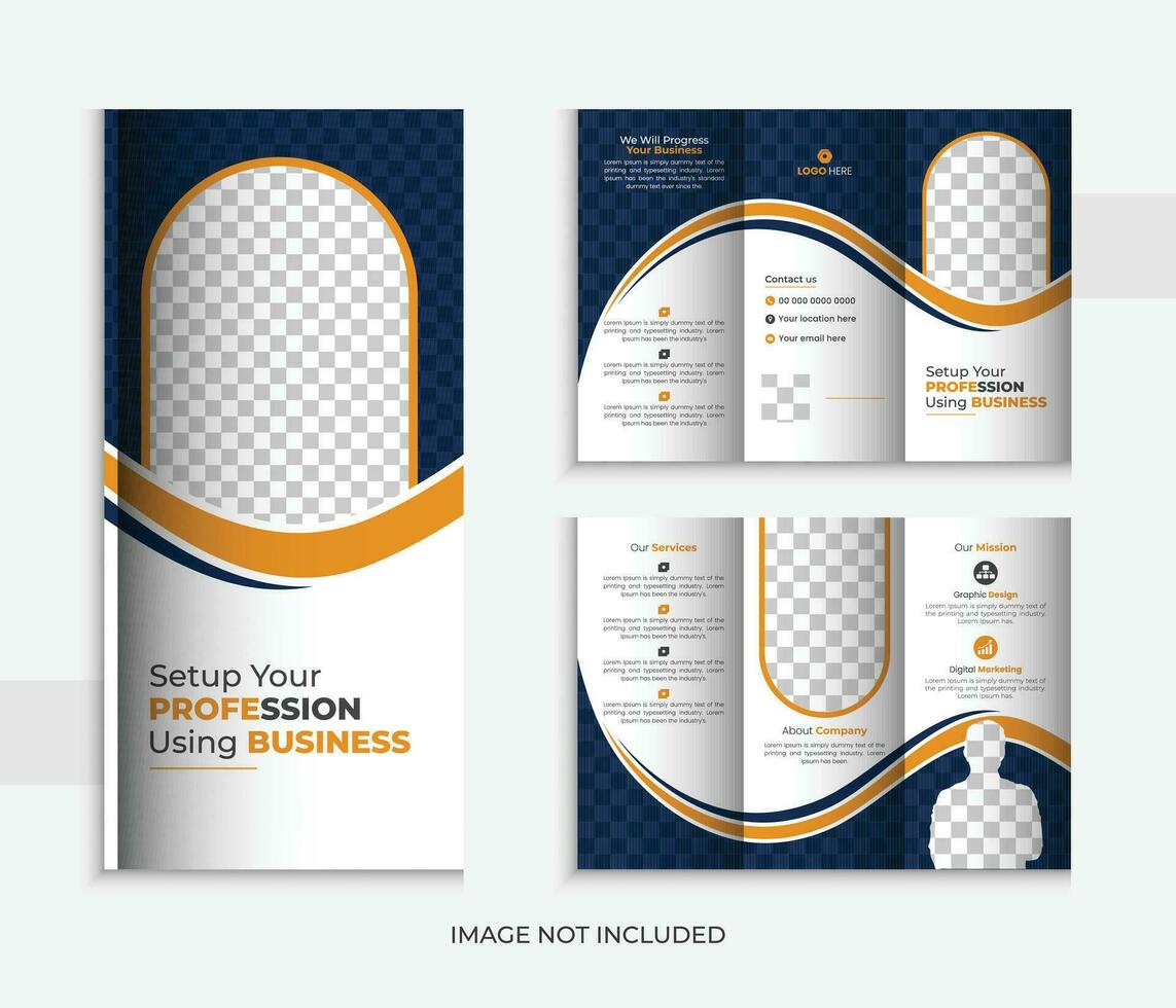 creatief bedrijf drievoud brochure ontwerp, modern afzet drievoud brochure ontwerp. vector lay-out, bedrijf presentatie.
