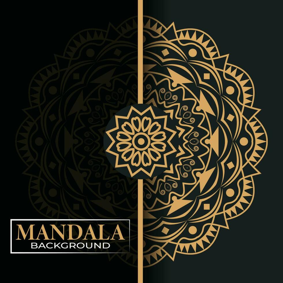 nieuw luxe mandala achtergrond modern sjabloon, met kleurrijk goud mandala uniek ornament patroon. vector