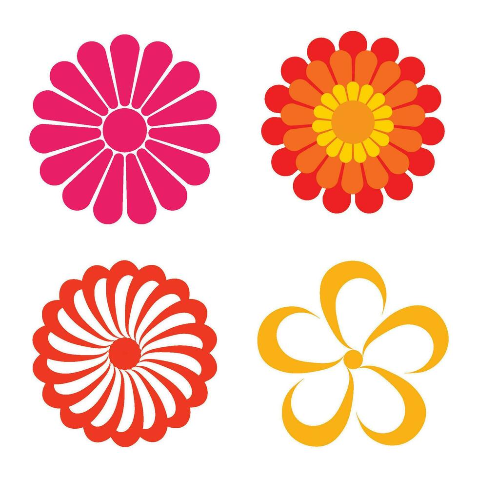 schattig helder modern hippie bloemen icoon vector