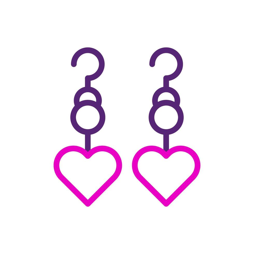 oorbel liefde icoon duokleur roze Purper kleur moeder dag symbool illustratie. vector