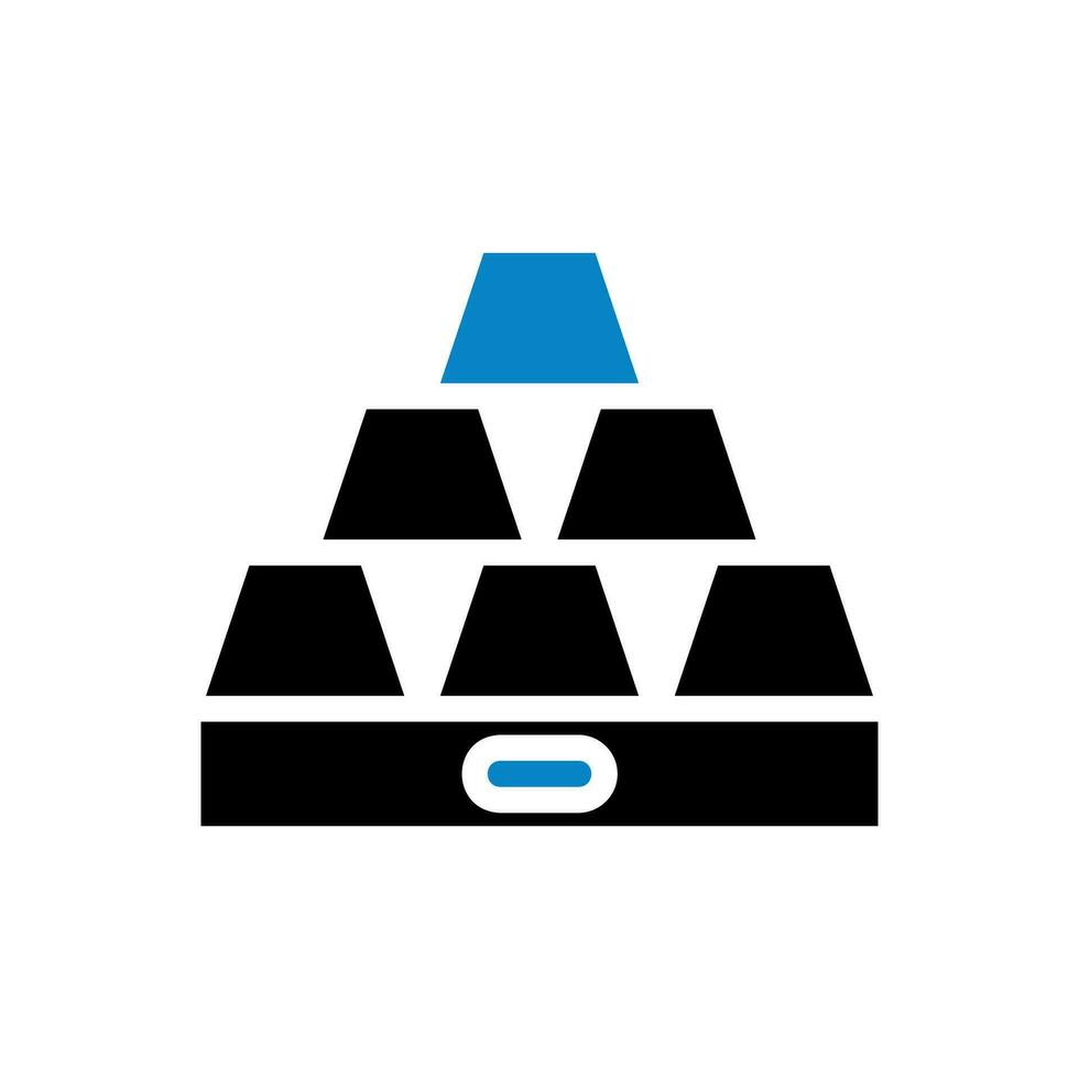 goud icoon solide blauw zwart bedrijf symbool illustratie. vector