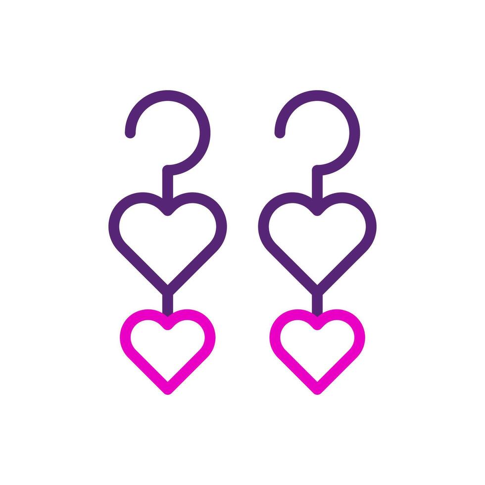 oorbel liefde icoon duokleur roze Purper kleur moeder dag symbool illustratie. vector