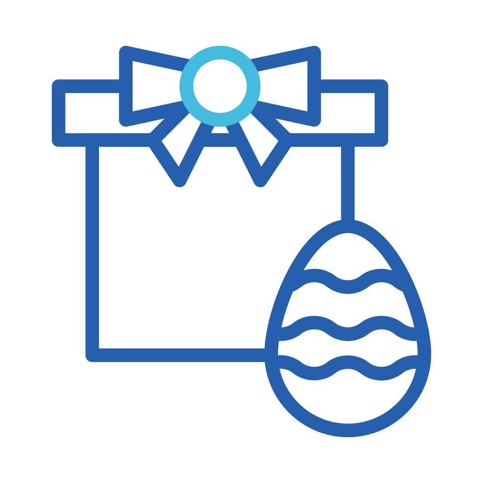 geschenk ei icoon duokleur blauw kleur Pasen symbool illustratie. vector