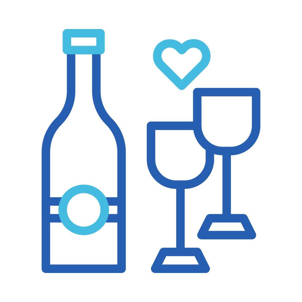 glas wijn icoon duokleur blauw kleur Pasen symbool illustratie. vector