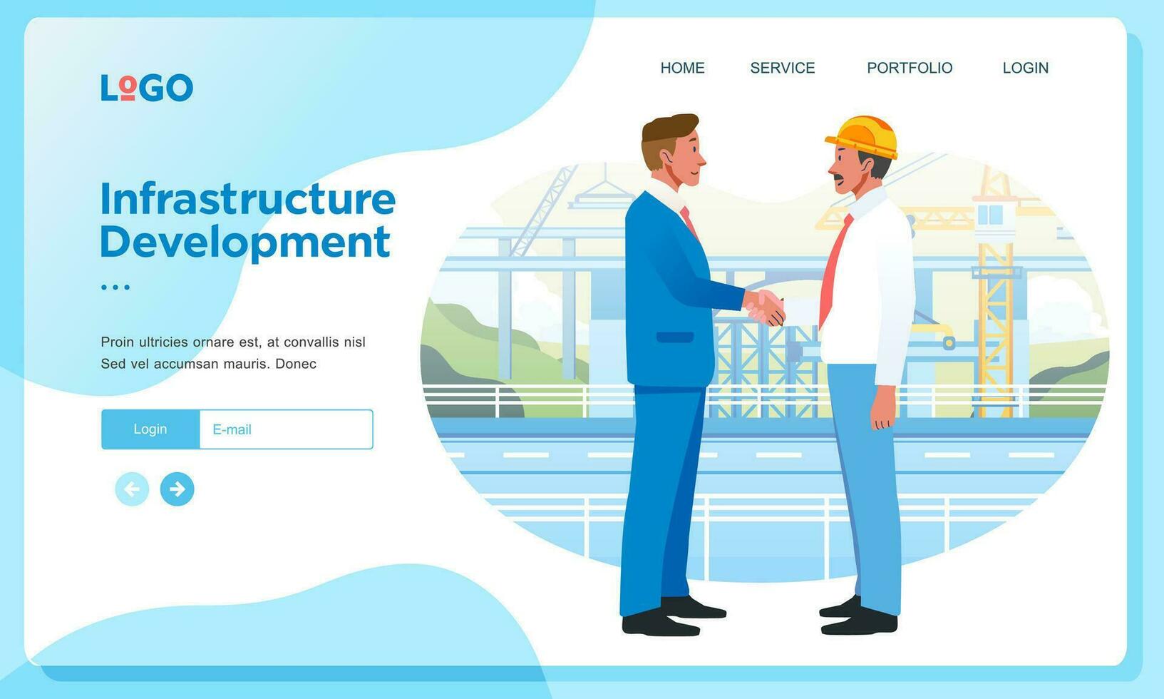 infrastructuur ontwikkeling samenwerking Bij bouw plaats vector