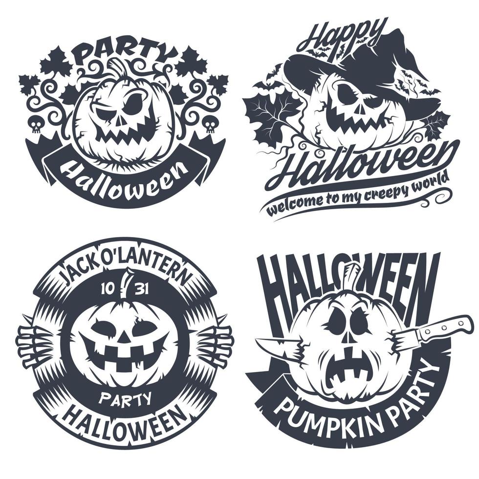 halloween embleem set vector