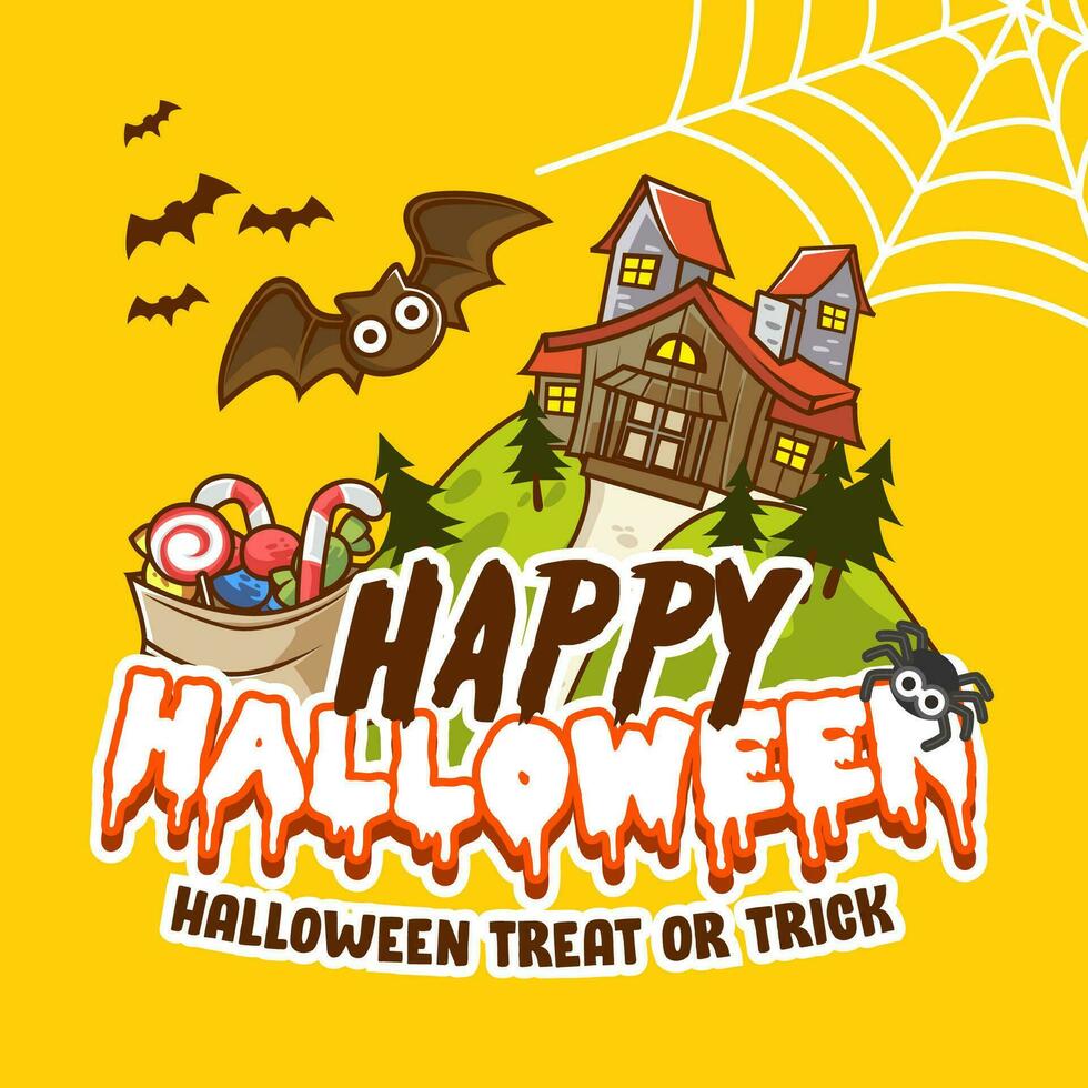 gelukkig halloween schattig partij uitnodiging banier poster-vector vector