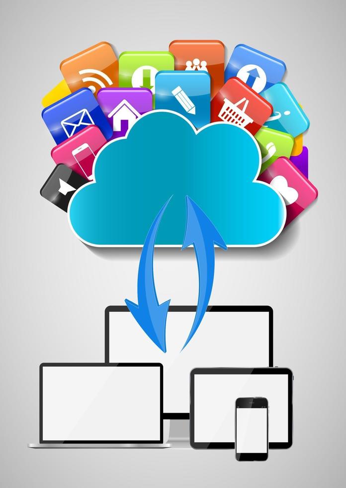 cloud computing concept vectorillustratie vector