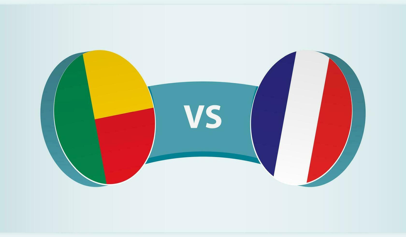 Benin versus Frankrijk, team sport- wedstrijd concept. vector