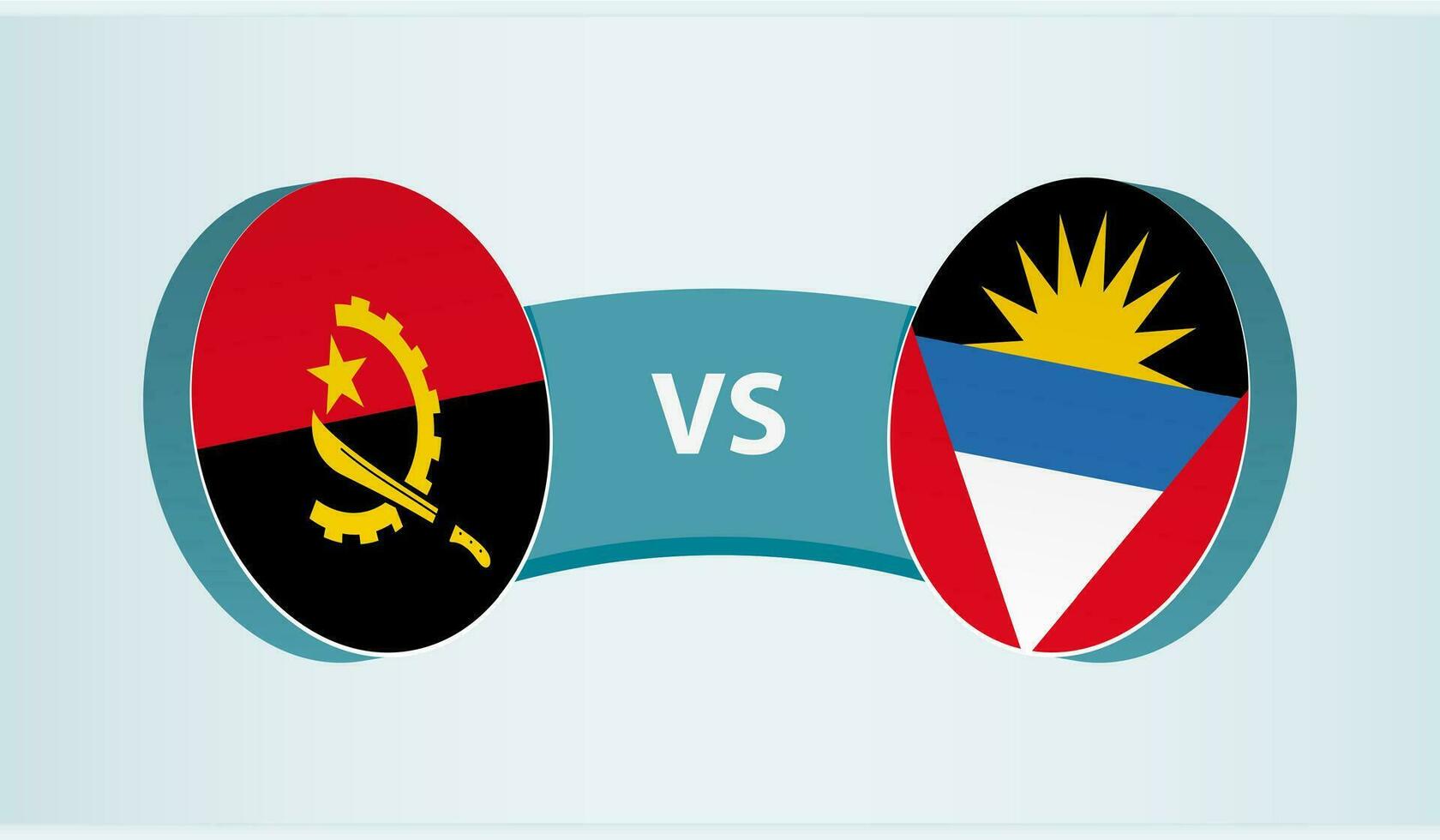 Angola versus antigua en barbuda, team sport- wedstrijd concept. vector