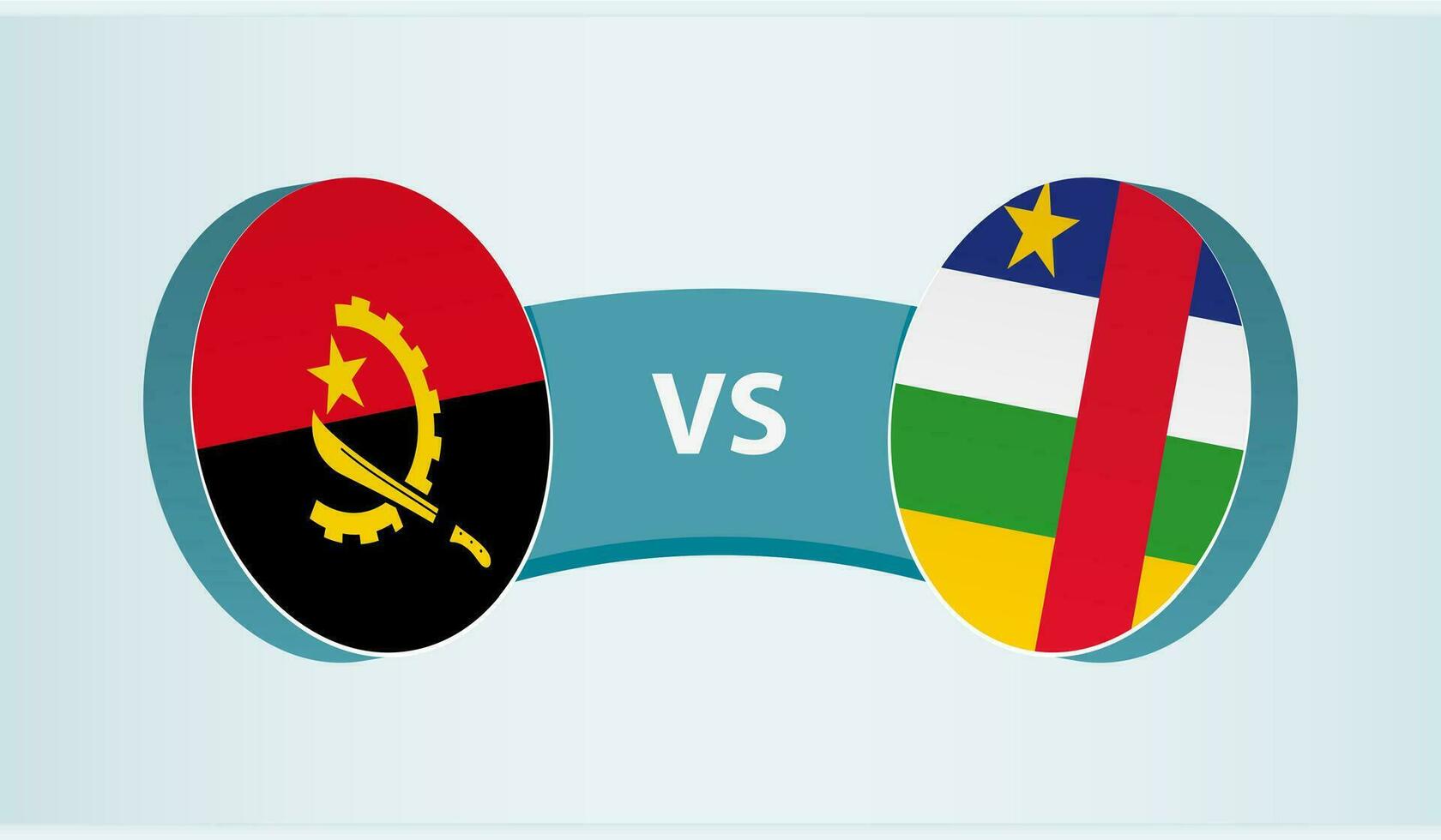 Angola versus centraal Afrikaanse republiek, team sport- wedstrijd concept. vector