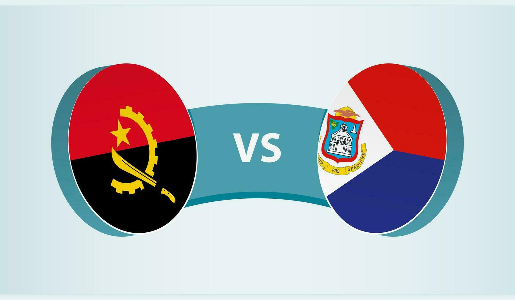 Angola versus sint maarten, team sport- wedstrijd concept. vector