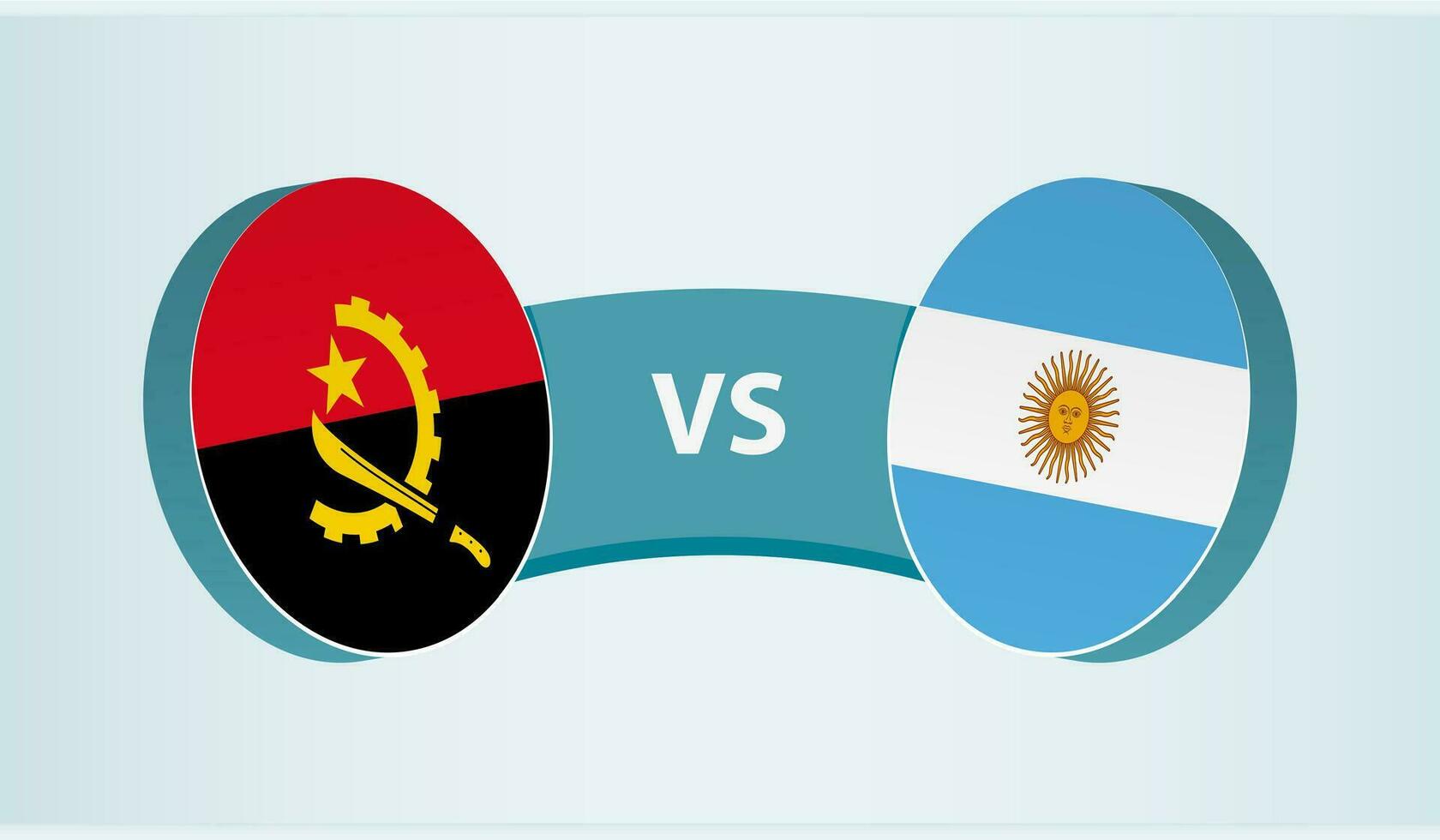 Angola versus Argentinië, team sport- wedstrijd concept. vector