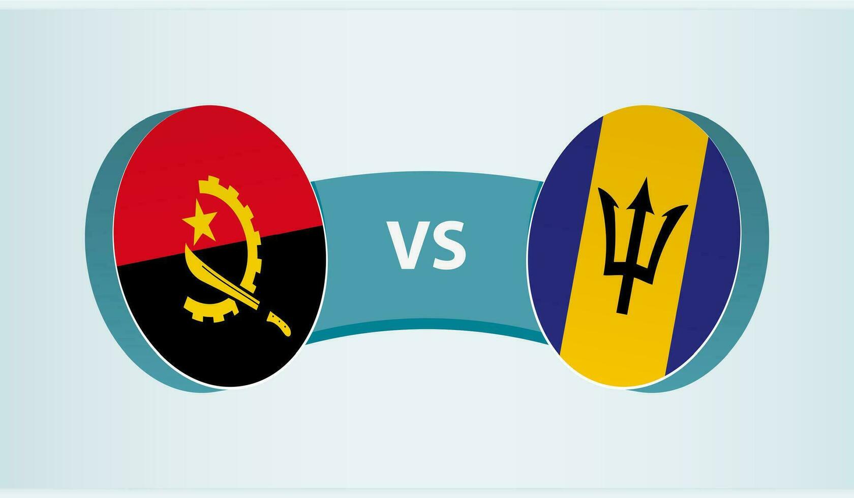 Angola versus Barbados, team sport- wedstrijd concept. vector