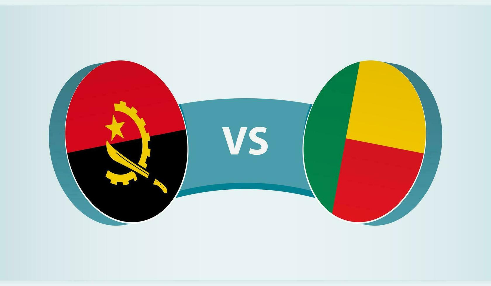 Angola versus Benin, team sport- wedstrijd concept. vector