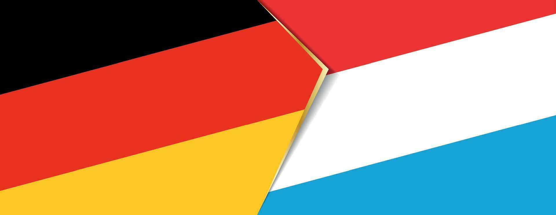 Duitsland en Luxemburg vlaggen, twee vector vlaggen