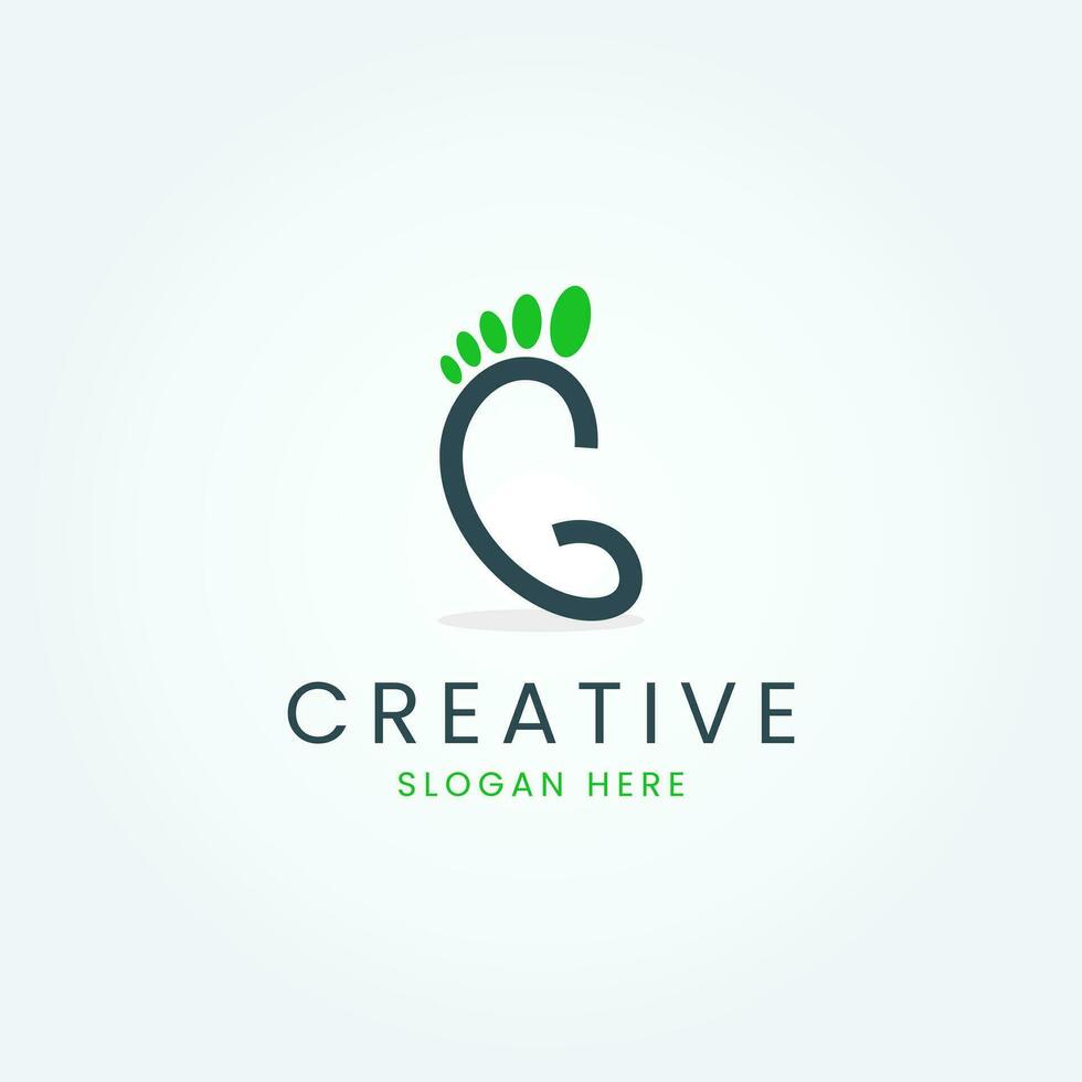 brief g voet logo ontwerp vector sjabloon