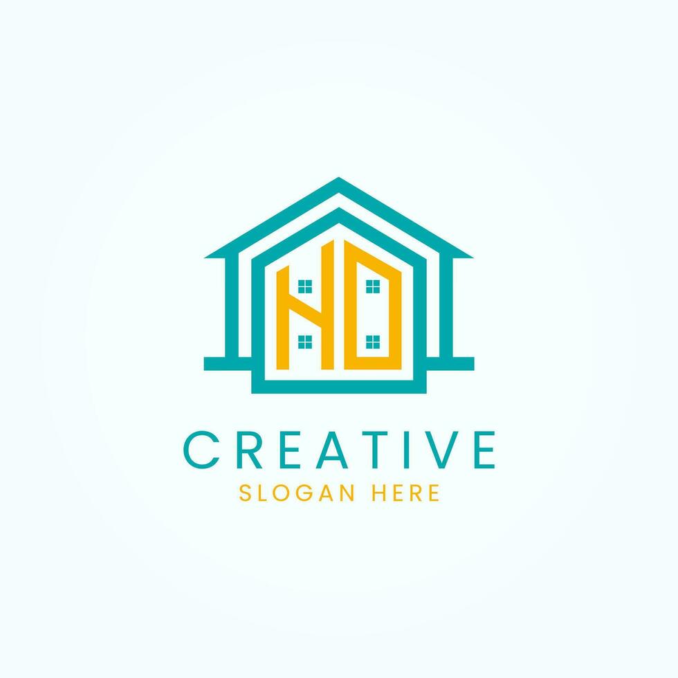 eerste brief hd eigendom logo ontwerp vector sjabloon