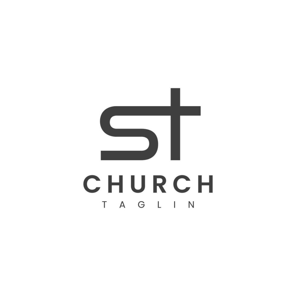 modern brief s kerk logo ontwerp vector beeld