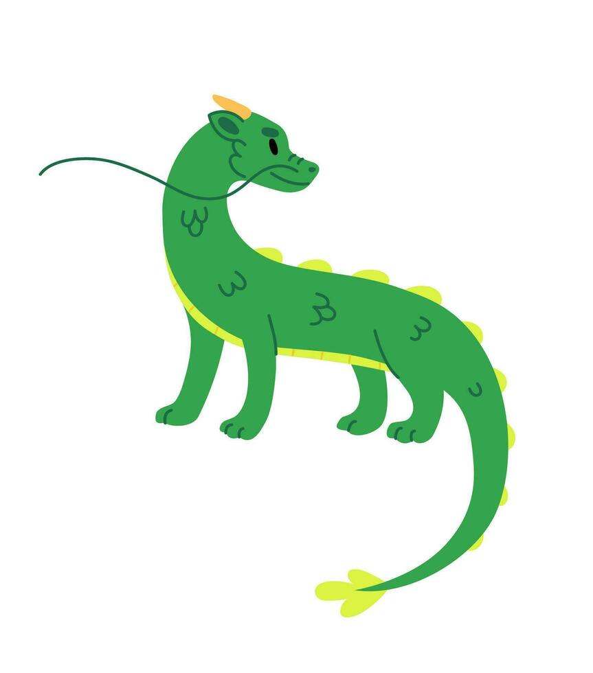 groen Chinese draak. dierenriem teken. vector vlak illustratie.