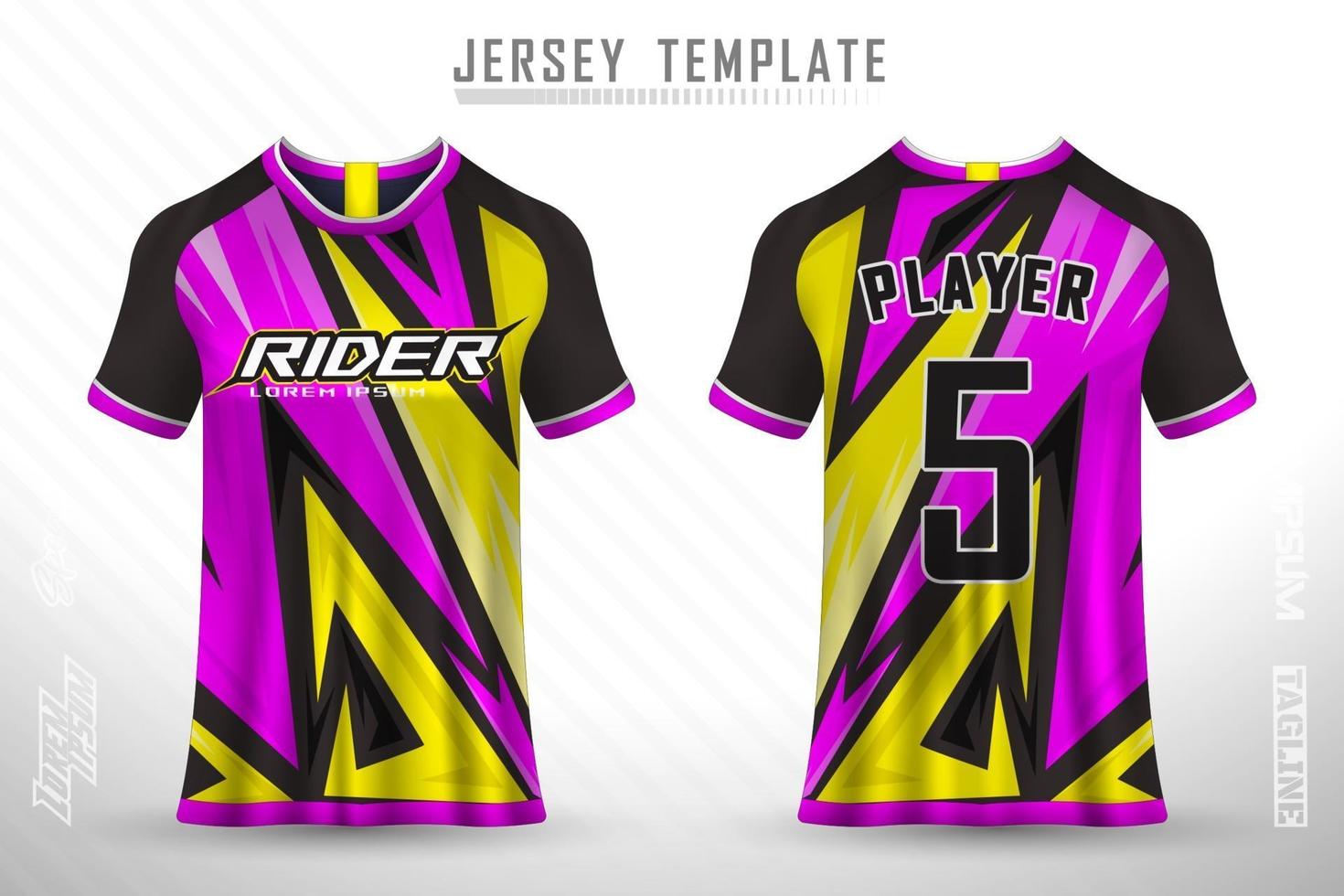 sport jersey en t-shirt sjabloon sport jersey ontwerp vector mockup.