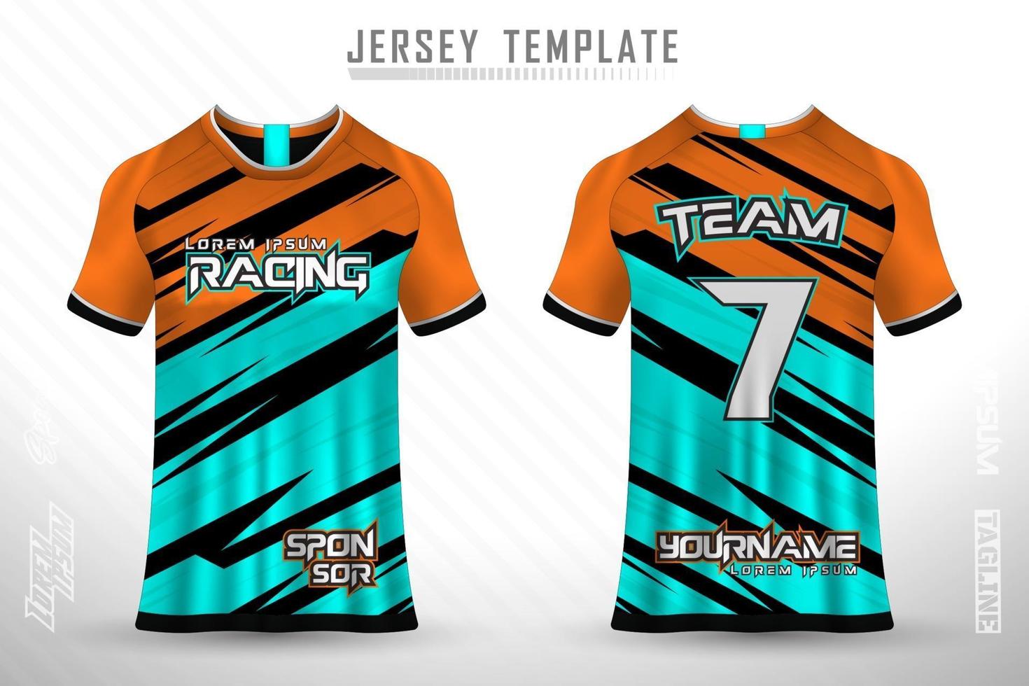 sport jersey en t-shirt sjabloon sport jersey ontwerp vector mockup.