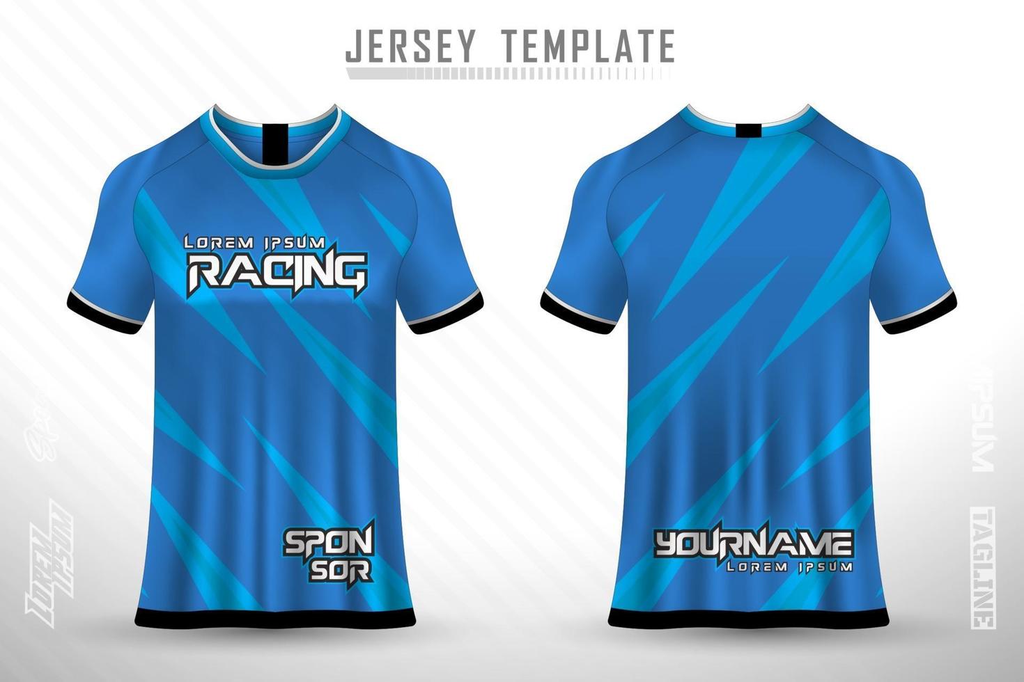 sport jersey en t-shirt sjabloon sport jersey ontwerp vector mockup.