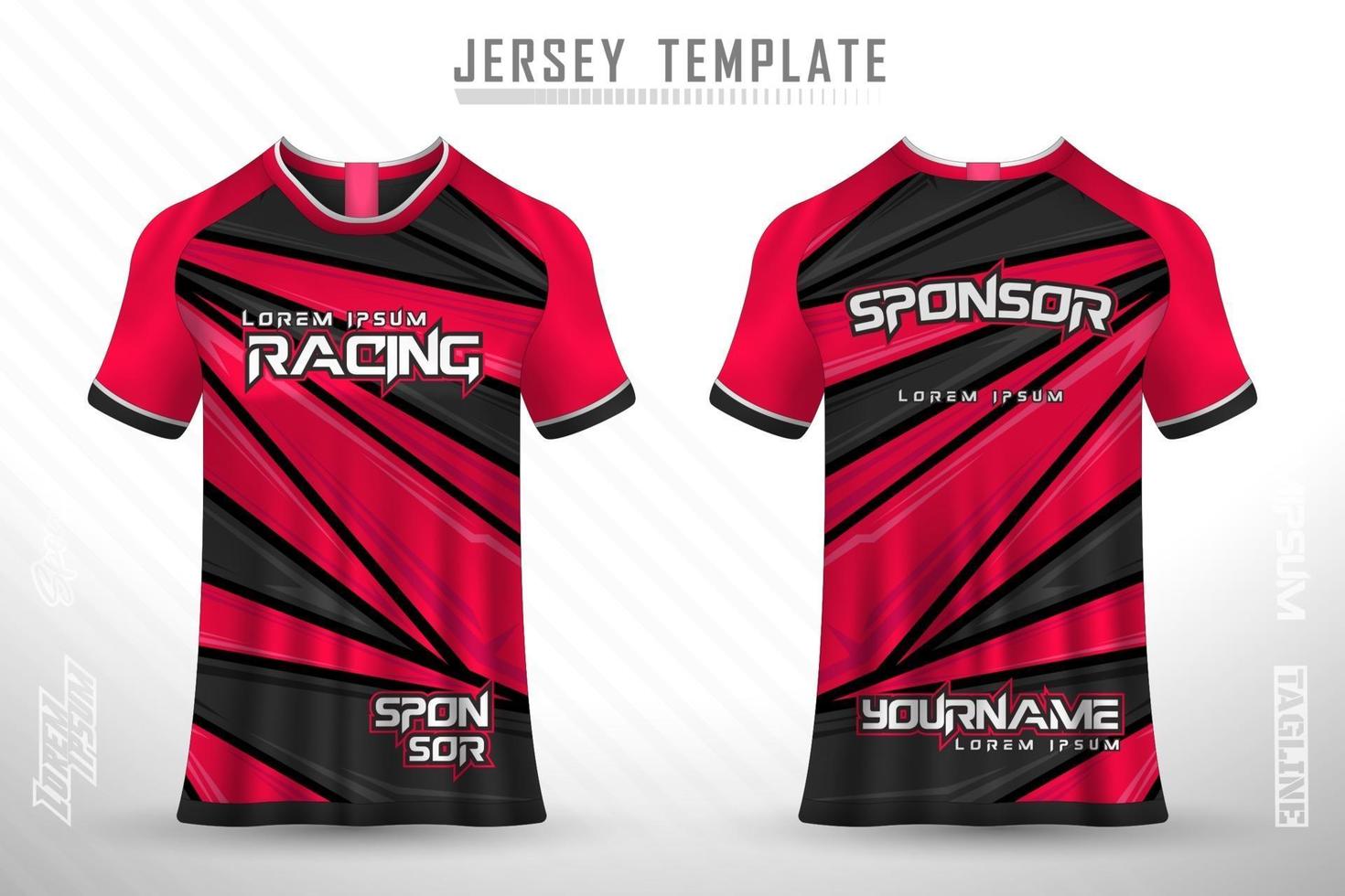 sport jersey en t-shirt sjabloon sport jersey ontwerp vector mockup.