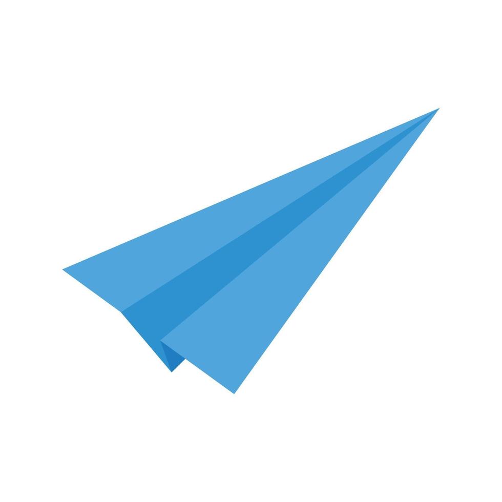 origami papier vliegtuig icoon. blauw handgemaakt vliegtuig vector