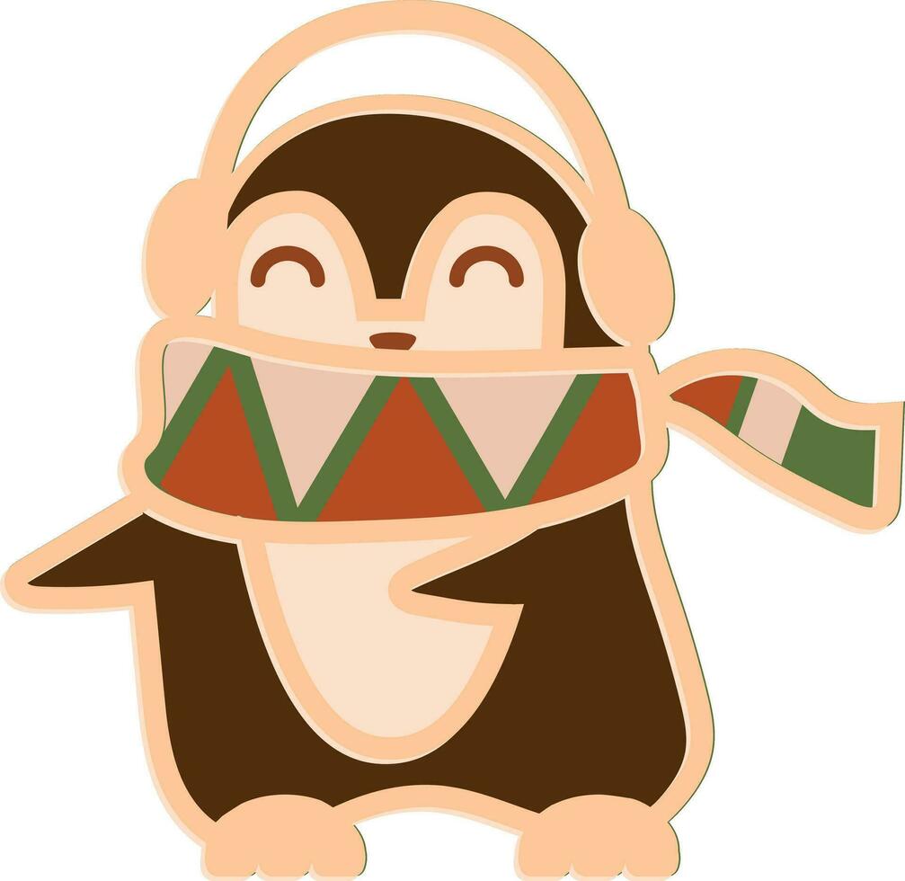 pinguïn Kerstmis meerlagig huis decor vector