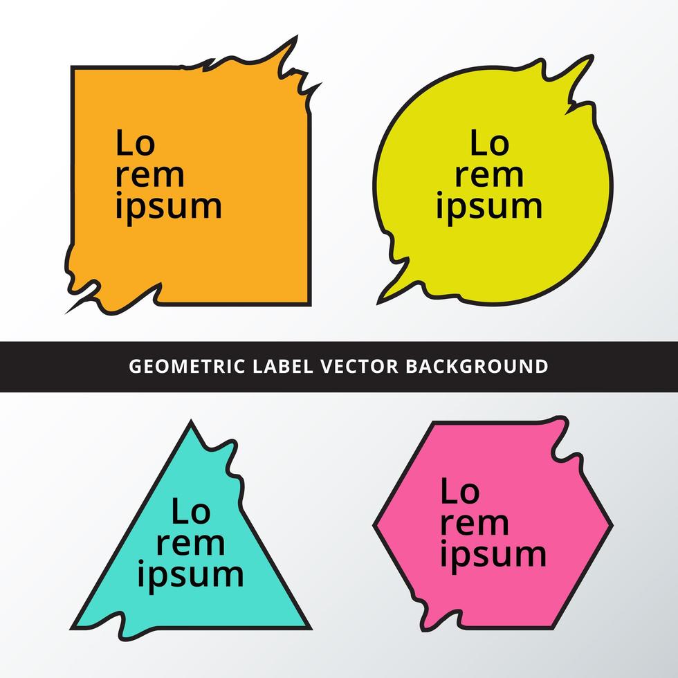 set kleurrijke vierkante driehoek cirkel geometrische of frame vector