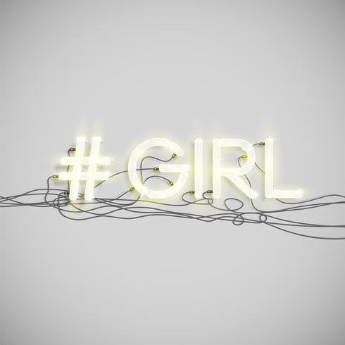 Realistisch neon hashtag woord, vectorillustratie vector