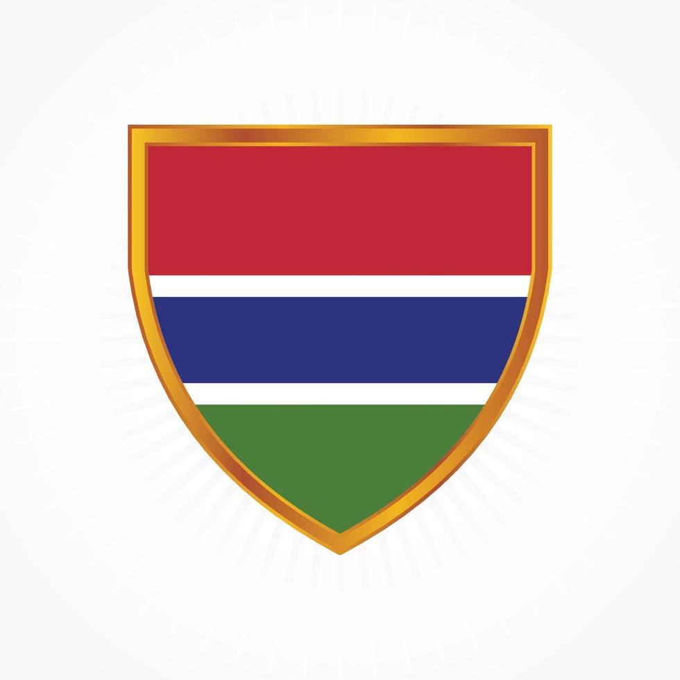 de vlag van Gambia met schildframe vector