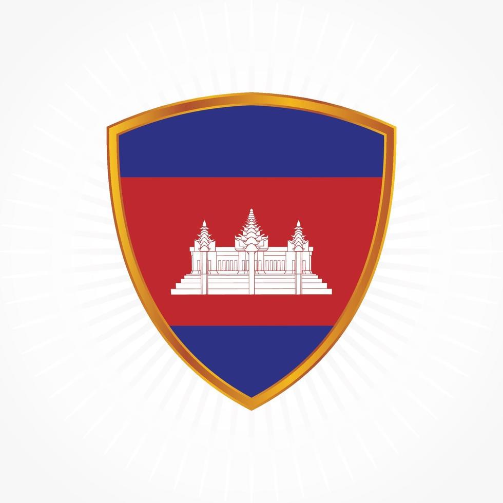 Cambodja vlag vector met schild frame