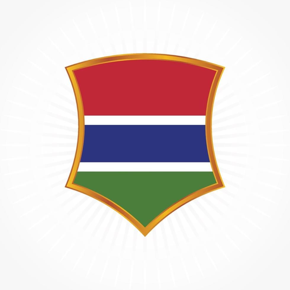 de vlag van Gambia met schildframe vector