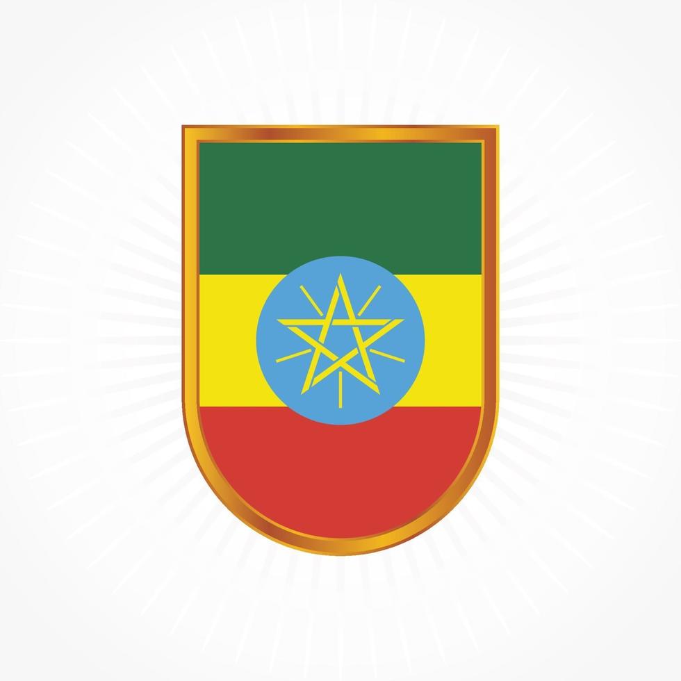 ethiopië vlag vector met schild frame