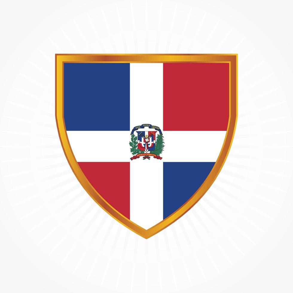 Dominicaanse Republiek vlag vector met schild frame
